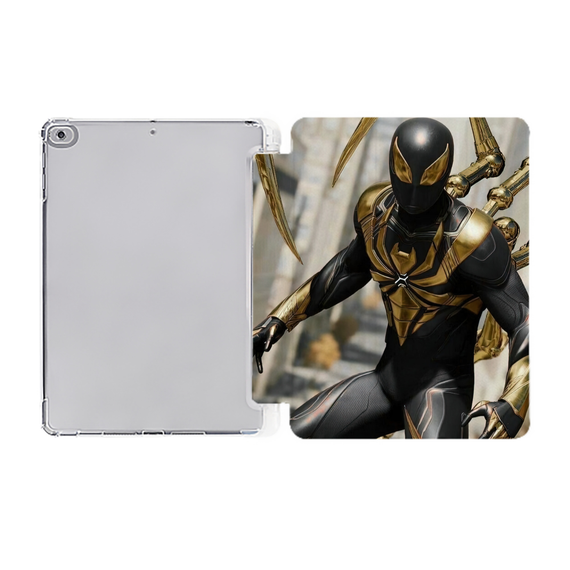 （画像用） Spider Man スパイダーマン IPad ケース ペン収納付き 三つ折りスタンド PUレザー×シリコン 対応機種9.5/10.5/10.9インチ
